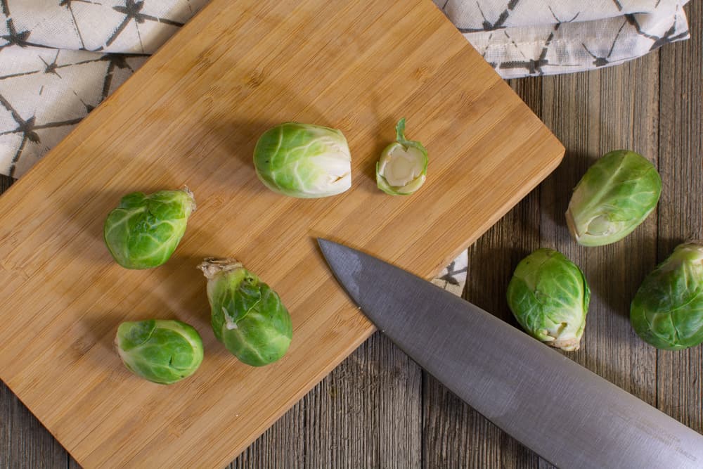 Brussels sprout with end trimmed off
