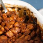 Beans in casserole dish