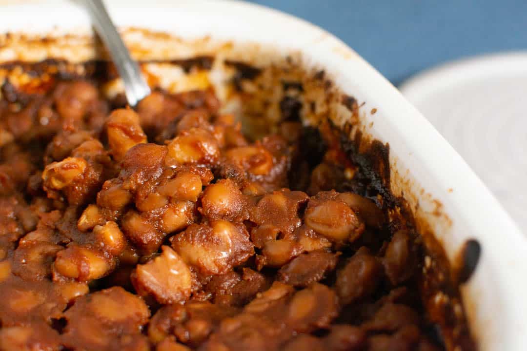 Beans in casserole dish