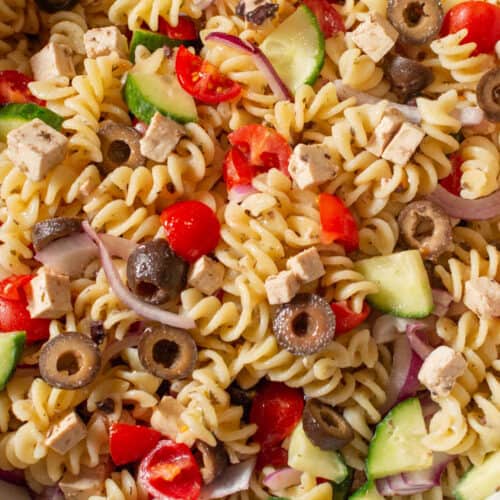 Pasta salad in bowl