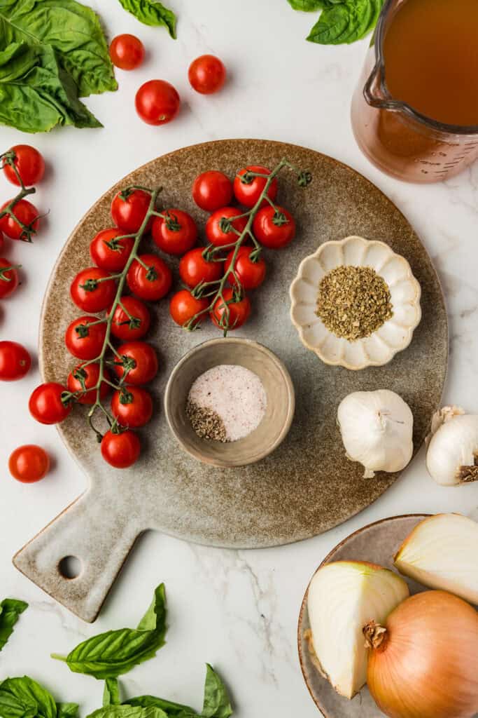 overhead shot of ingredients.